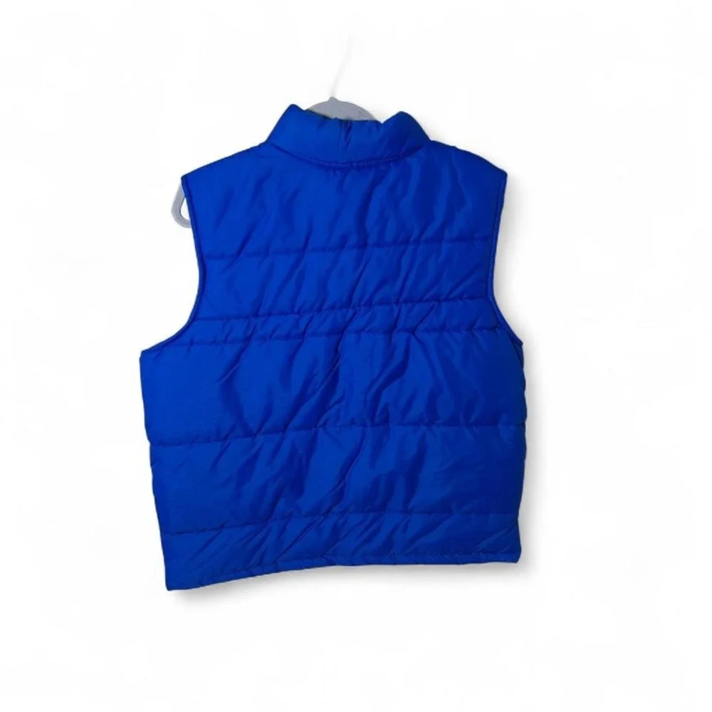 Vtg Swingster Blue Puffer Vest with Snaps/Pockets size Large‎ USA made